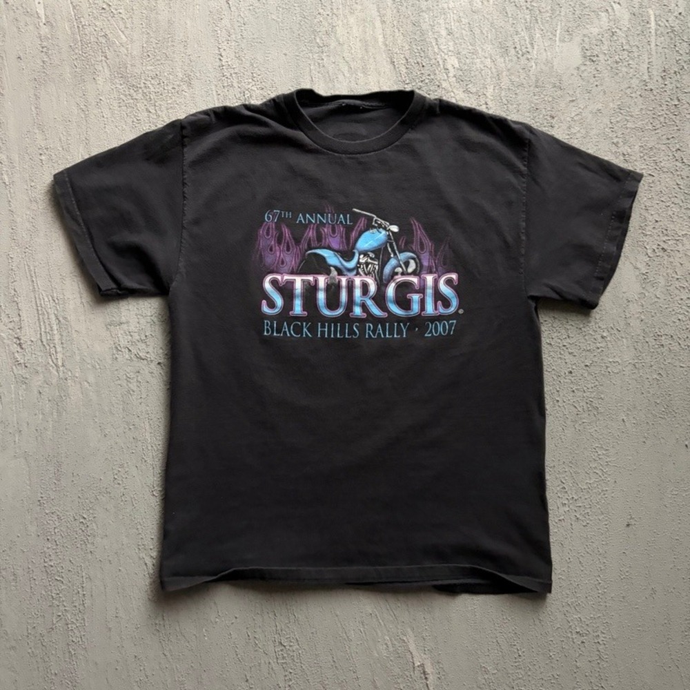 Vintage Sturgis Shirt XL Black 2000s Black Hills Rally 2007 Biker